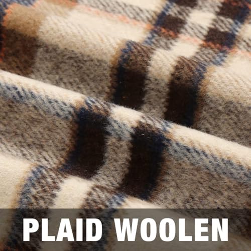 IDEALSANXUN Plaid Skirts for Women Fall Winter Knee Length Pencil Wool Skirt with Slit