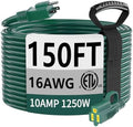 HUANCHAIN 16/3 Gauge Indoor Outdoor Green Extension Cord 150 ft Waterproof