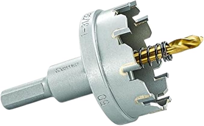 Starrett Tungsten Carbide Tipped Stainless Steel Sheet Metal Hole Saw - Ideal for Stainless, High Alloy Steel, Non-Ferrous Metals, Reinforced Fabrics - 1-31/32'' Diameter - SM50