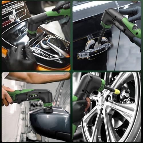 Ginour Cordless Mini Buffer Polisher for Car Detailing, 12V Mini Car Polisher Kit with 1"&1.2" Backing Plate,2X 2.0Ah Batteries and Accessories, RO/DA 6 Speeds for Polishing, Waxing, and Cleaning