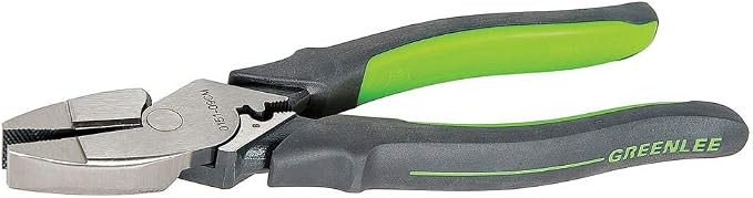 Greenlee 0151-09CM Side Cut Pliers With Crimper, High Leverage, Molded Grip, 9"