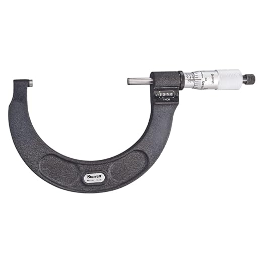 Starrett Digital Micrometer with One-Piece Spindle, Satin Chrome Finish and Tapered Frame - Quick and Easy Adjustment, 3-4" Range, .0001" Graduation - T216XRL-4
