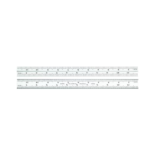 Starrett Blade Only for Combination Squares, Sets and Bevel Protractors - Ideal for Woodworking and Metalworking - 12" Length, Satin Chrome Finish, 6R Graduation - CB12-6R