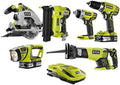 ONE+ 18-Volt Lithium-Ion Cordless Combo Kit with Brad Nailer (6-Tool)
