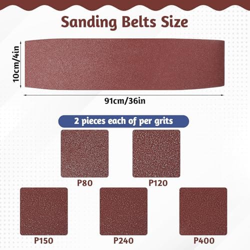 SHENLIU 22 Pieces Sanding Belts and Sanding Discs Set, 4 x 36 Inch Belts