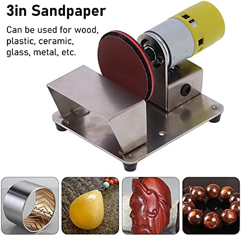 3-Inch Electric Disc Grinder Sander 6000 RPM for Wood Plastic Glass Metal with 20 Sanding Papers