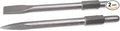 XtremepowerUS 2-Pieces 1-1/8" Hex Point and Flat Concrete Chisels for Electric Demolition Jack Hammer Bit Point Chisel Demolition Concrete Breaker