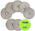 DT-DIATOOL Dry Diamond Polishing Pads 4 Inch for Granite Marble Quartz Stone Countertop Tiles 8 Pieces Grits 3000