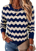 Womens Sweaters Crew Neck Long Sleeve Casual Fall Outfits Fashion Clothing