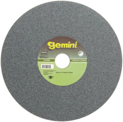 Norton Gemini Grinding Wheel, Crystolon Type 01 Bench and Pedestal Wheel, Extra Fine 120 Grit, 6 Inch Silicone Carbide Grinding Wheel for Bench Grinder, Pack of 1