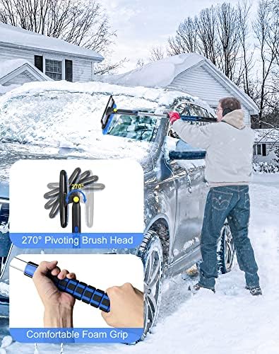 SEG Direct 39" Extendable Snow Brush with Squeegee Ice Scraper Telescoping