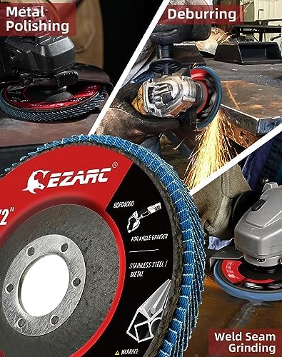 EZARC Flap Discs 40 Grit, 4.5" x 7/8" High Density Jumbo Zirconia Flap Sanding Disc Type 29 for Sanding, Rust Removal, Finishing, Grinding, Deburring (24 Pack)