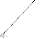 Amazon Basics - Garden Rake, 38.5" - 80.5" Adjustable Steel Handle, Olive/Black/Silver