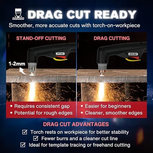 LTP8050CNC 80A CNC Drag-Cut Blowback Plasma Cutter 220V