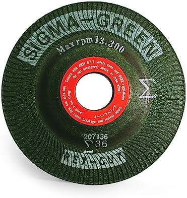 Sigma Green Grinding Wheel 4-1/2 x 7/8 36 Grit (5 PCS)