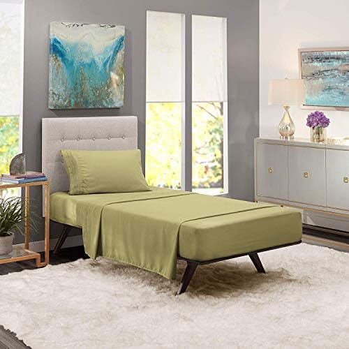 JS Sanders Affordable Microfiber 4 PC Bed Sheet Set - Twin Size, Green