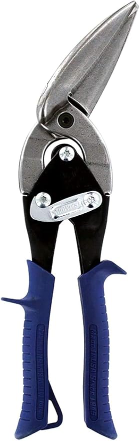 MIDWEST Power Cutters Long Cut Snip - Straight Cut Offset Tin Cutting Shears with Forged Blade & KUSH'N-POWER Comfort Grips - MWT-6516 New