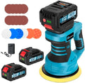 6”Cordless Buffer Polisher Kit,6000RPM High Power Car Polisher with 2 x 4.0Ah Batteries,16PCS Polishing Accessories,Pulidora De Autos with 8 Variable Speed for Car Polishing/Waxing