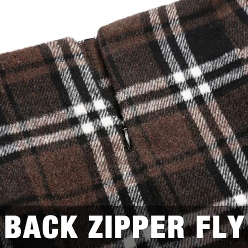 IDEALSANXUN Plaid Skirts for Women Fall Winter Knee Length Pencil Wool Skirt with Slit