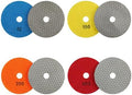 4PCS Electroplated Diamond Sanding Paper Sheet Pad, 60# 100# 200# 400# Grit 3 inch 75 mm Grinding Sandpaper Pad Hook and Loop Backing for Metal Glass Porcelain Ceramic Hand Polishing Trimming