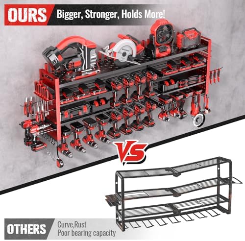 49.8" Power Tool Organizer Wall Mount,Holds 18 Cordless Drills