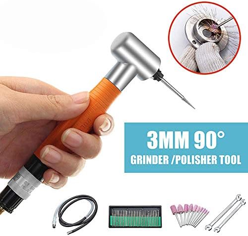90 Degree 3mm Pneumatic Angle Air Micro Die Grinder Pencil Style Polisher Tool Accessories Kit