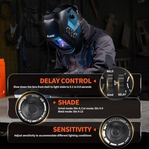 JASIC Auto Darkening Welding Helmet, Large Viewing Screen Welding Hood