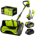 Cordless Snow Shovel, 13 Inch Electric Snow Shovel with Directional Plate, Brushless Cordless Snow Blower for Pathway, Patio, Deck, Driveway, Green