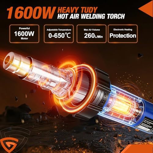 Hot Air Gun PVC Heat Gun Hand Held Plastic Welder heating gun 110V 1600W