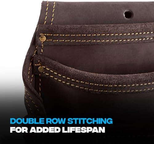 Ox Pro Full Grain Leather Tool Pouches - Made with Double Stitching and Rivet Reinforced Pockets
