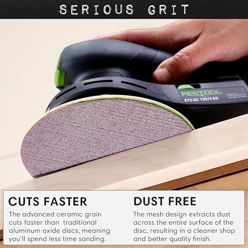 Serious Grit - 6-Inch P320 Grit Ceramic Mesh Sanding Discs - 50 Pack