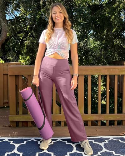 G4Free Yoga Pants for Women Wide Leg Pants with Pockets High Waisted