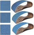 6x48 Inch Sanding Belts 9 Pcs 3 Grits Sizes (3 Each of 80/120/150 Grits) Heavy Duty Belt Sander Zirconia Belt Sander Paper for Wood, Metal, Stainless Steel, Cars, and Furniture