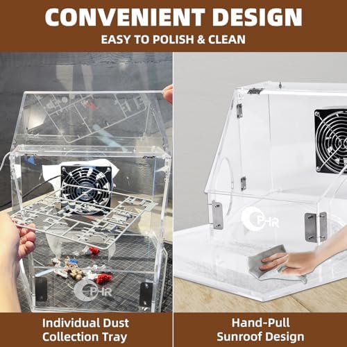 OPHIR Acrylic Polishing Dust Box with LED Light & 20W Fan