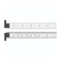 Starrett Spring Tempered Steel Rule with Satin Chrome Finish, Quick Reading and Inch Graduation - 6" Length, 4R Graduation Type, 3/64" Thickness - CH604R-6
