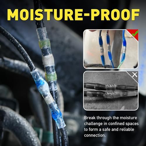 haisstronica 220PCS Solder Seal Connector Kit, 350W Heat Gun, AWG 26-10