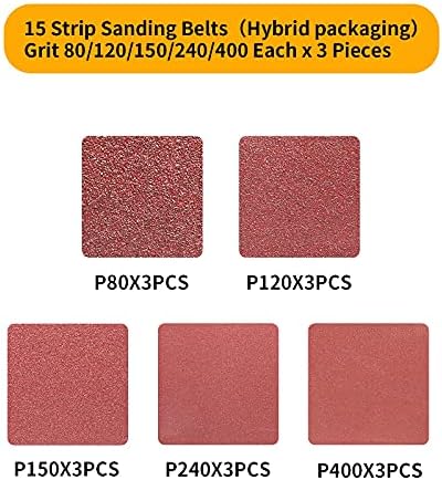 15 Pack 4x36 Inch Sanding Belts 80 120 150 240 400 Grit