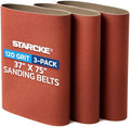 STARCKE 37 x 75 Inch Sanding Belts 120 Grit Aluminum Oxide 3 Pack