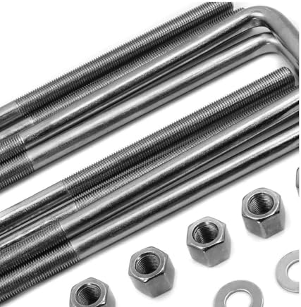 BST BSSP Rear Leaf Spring Axle Square U-Bolt Kit 3" Wide Leaf Springs 9.75" Long 9/16" Dia with Hardware