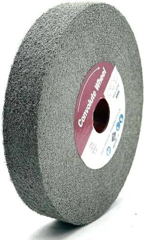 SIGNI Aluminum Oxide Non Woven Nylon Convolute Wheel, EXL 8A Medium Grit 6" x 1" x 1", Deburring Polishing Finishing Wheel for Metal Stainless Steel, 1 Pack
