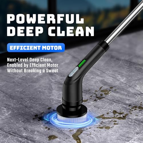 Electric Spin Scrubber for Bathroom: Shower Cleaner Brush with Long Handle