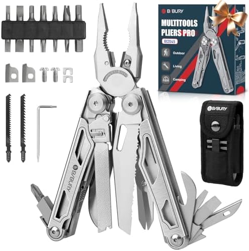 BIBURY Multitool Pliers with 440A Knife & Full Size Scissors, BI2045