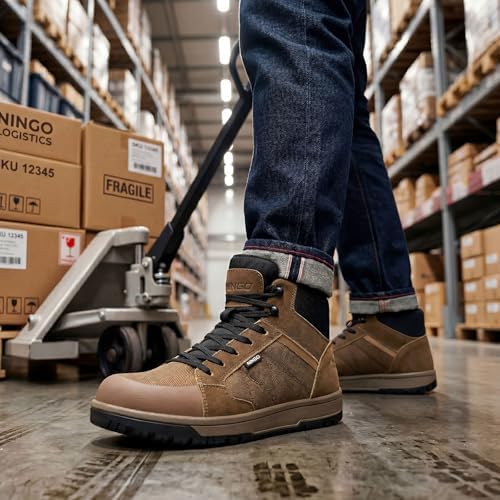 NINGO Composite Toe Work Shoes for Men, Lightweight Composite Toe Boots