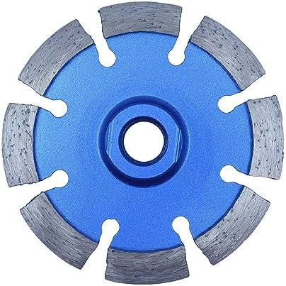 4 Inch 0.375" Width 5/8"-11 Arbor Diamond Crack Chaser Grinidng Wheel for Concrete, 0.375 Inch Thick Segments Diamond Mortar Joint Raking Blade (4" x 0.375")