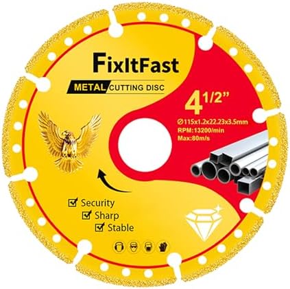FIXLTFAST Diamond Metal Cutting Wheel 4-1/2 x 7/8 for Angle Grinder - 1PCS