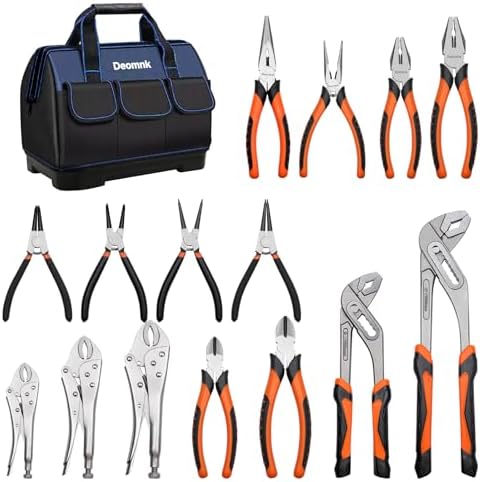 15-Piece Pliers Tool Set with Portable Tool Bag, Full Assortment of Pliers Essential Home Repair & Workshop Kit, Great Gift Idea for DIY Enthusiasts and Homeowners Father's Day