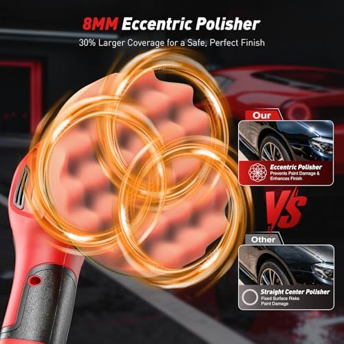 6 Inch Cordless Car Buffer Polisher With 2×4000mAh Batteries
