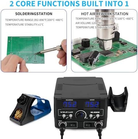 820W Digital Soldering Station Kit 2 In 1 Hot Air Rework Station