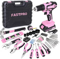 FASTPRO 20V Pink Drill Set for Women, Home Tool Kit with Tool Box