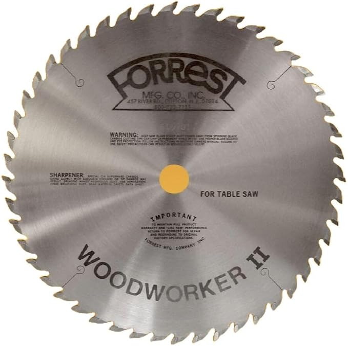 Forrest WW10407125 Woodworker II 10-Inch 40 Tooth ATB .125 Kerf Saw Blade with 5/8-Inch Arbor